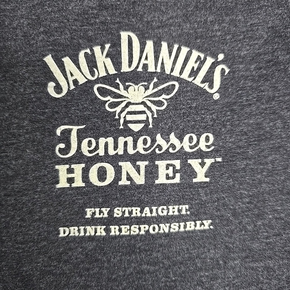 Jack Daniels Tennessee Honey 'Keeper' V-Neck T-Shirt Gray Size Large Promotional - Picture 6 of 9